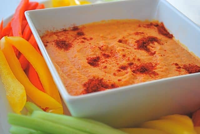 Roasted Bell Pepper Hummus (Gluten Free)