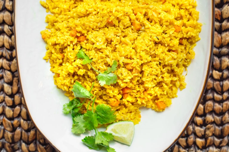 Turmeric Coconut Rice - Healthier Steps