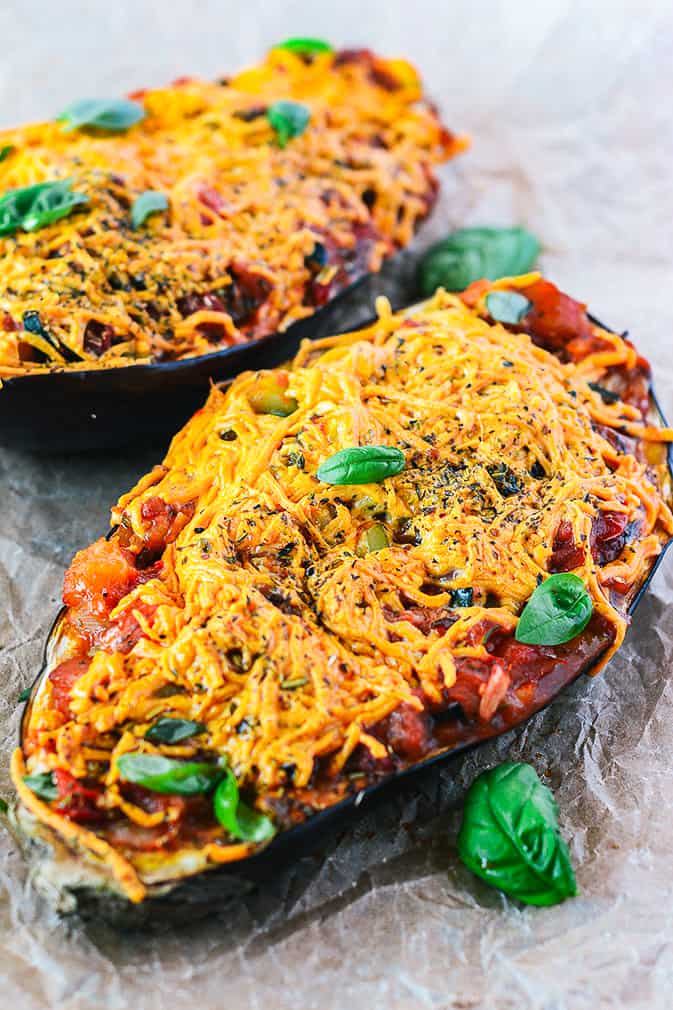 Baked Stuffed Eggplant (Vegan, Gluten Free) | Healthier Steps