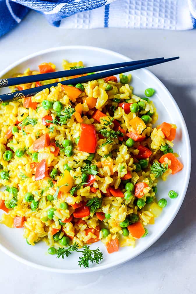 Easy Vegan Fried Rice - Healthier Steps