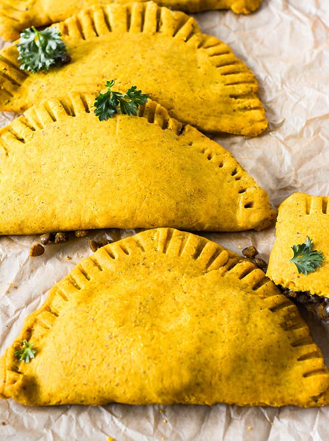 vegan beef and cheese Jamaican patties - hot for food