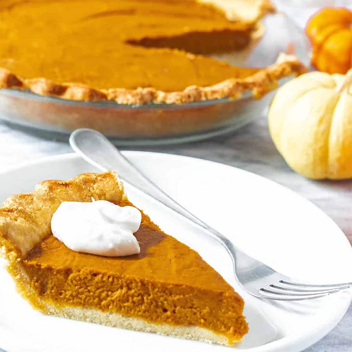 Vegan Gluten-Free Pumpkin Pie on white plate