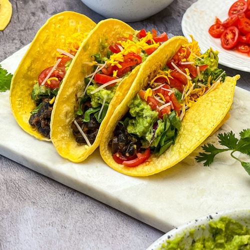 Vegan Black Bean Tacos - Healthier Steps