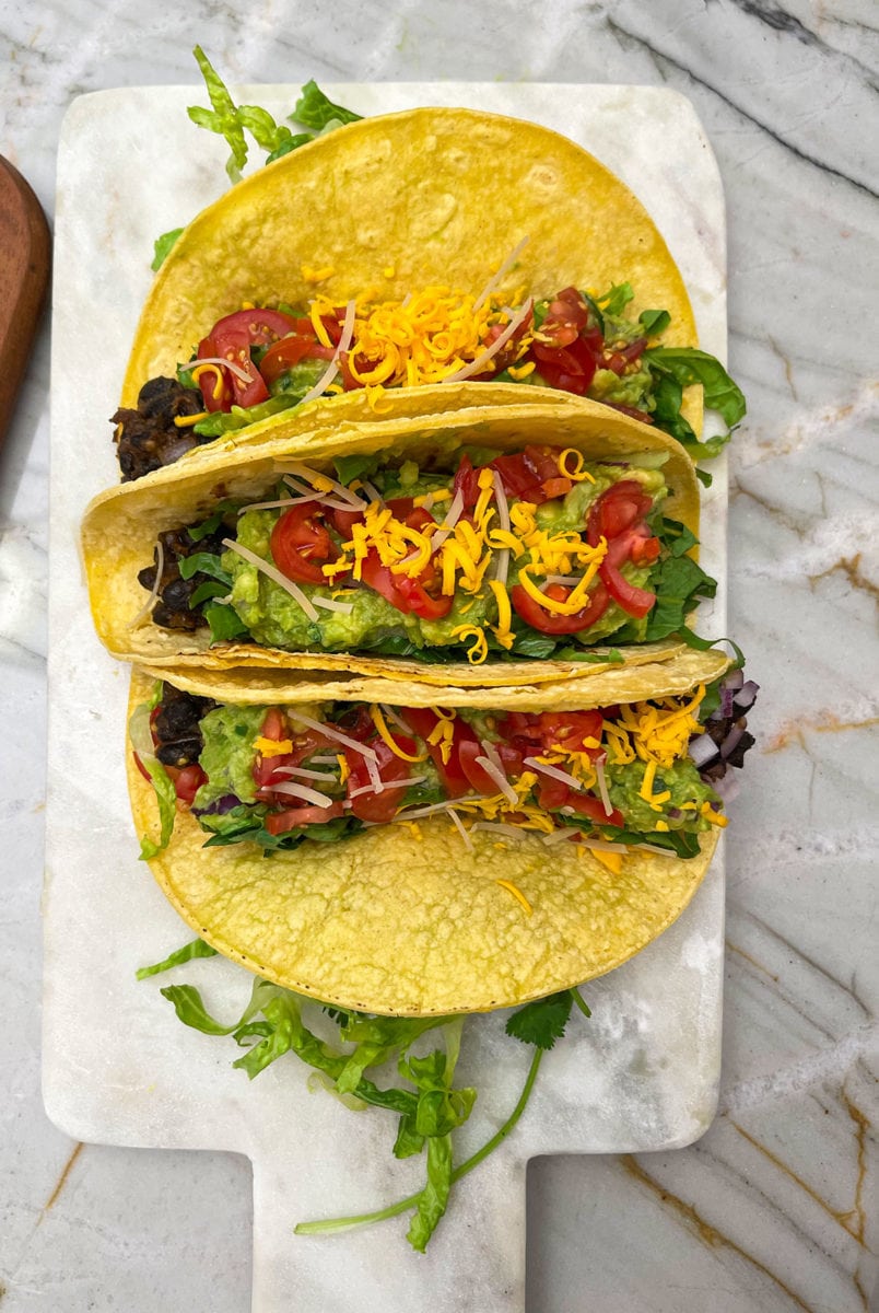 Vegan Black Bean Tacos - Healthier Steps