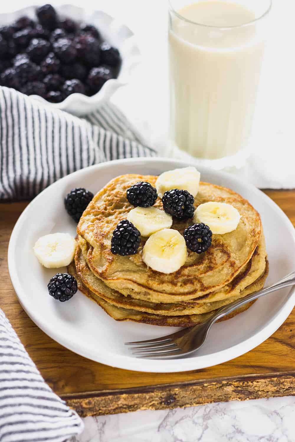 Banana Oatmeal Pancakes Vegan Healthier Steps