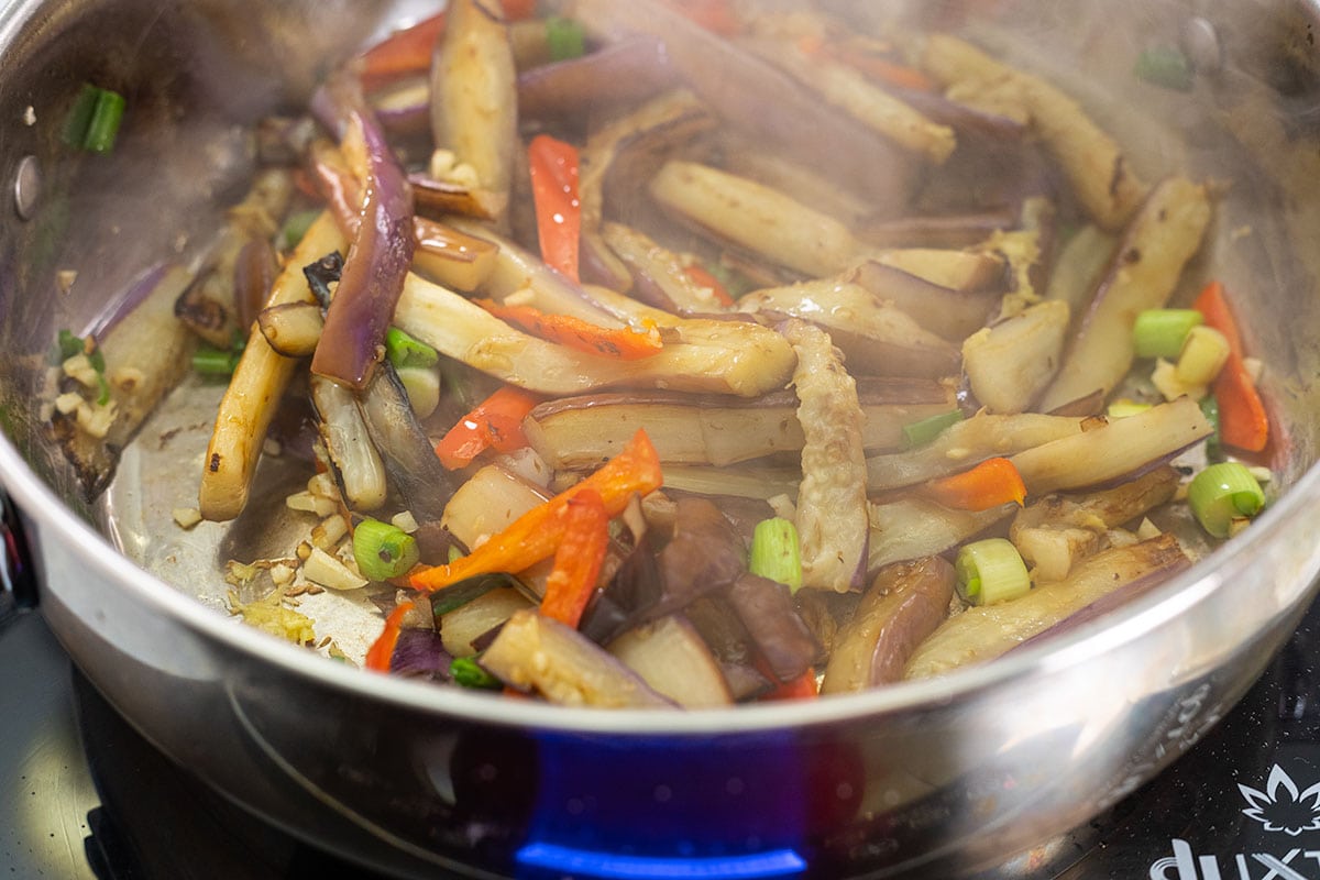 Chinese Eggplant In Garlic Sauce - Healthier Steps