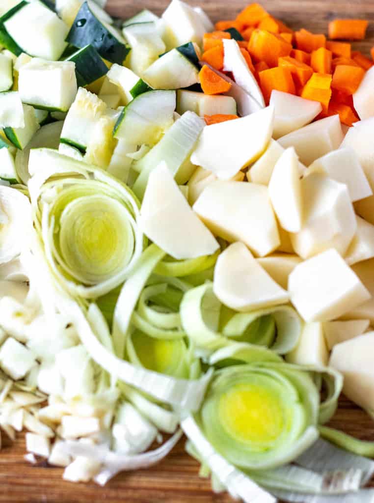 Vegan Potato Leek Carrot Soup - Healthier Steps