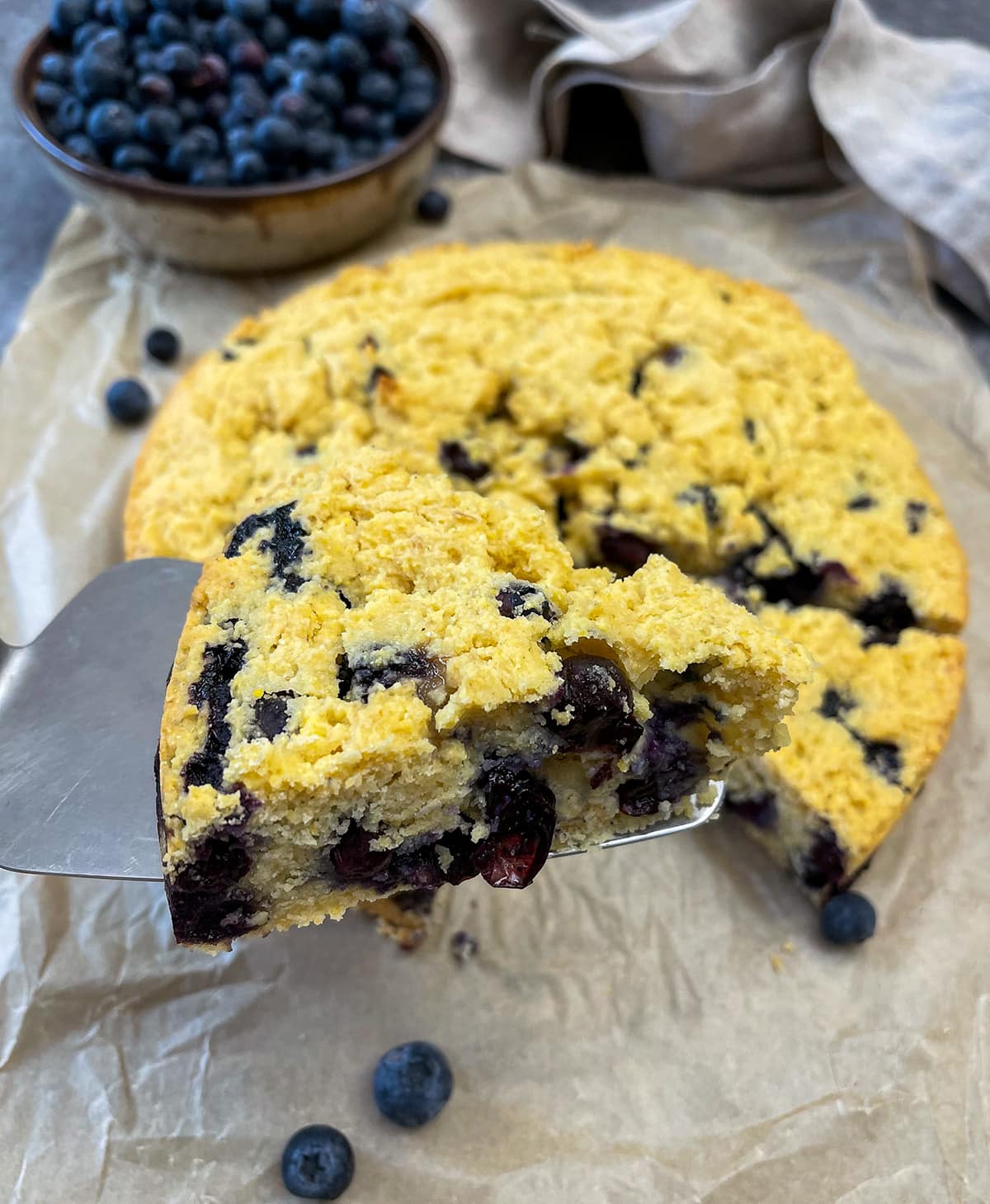 Vegan Blueberry Cornbread - Healthier Steps