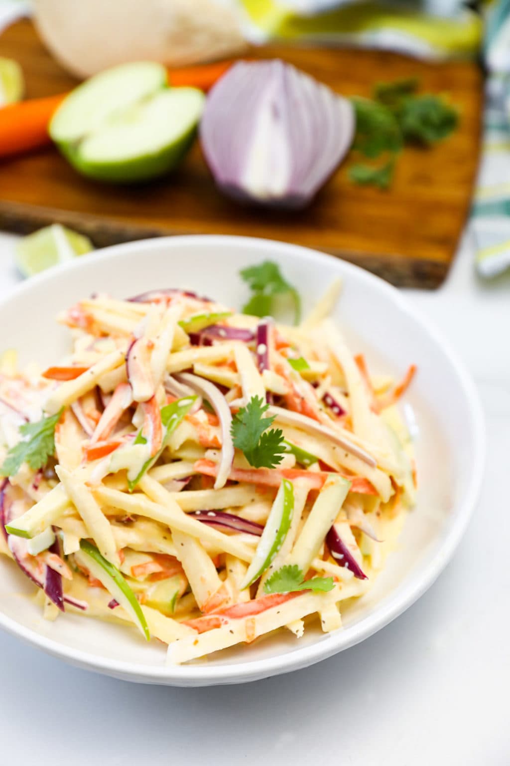 Vegan Jicama Slaw Healthier Steps