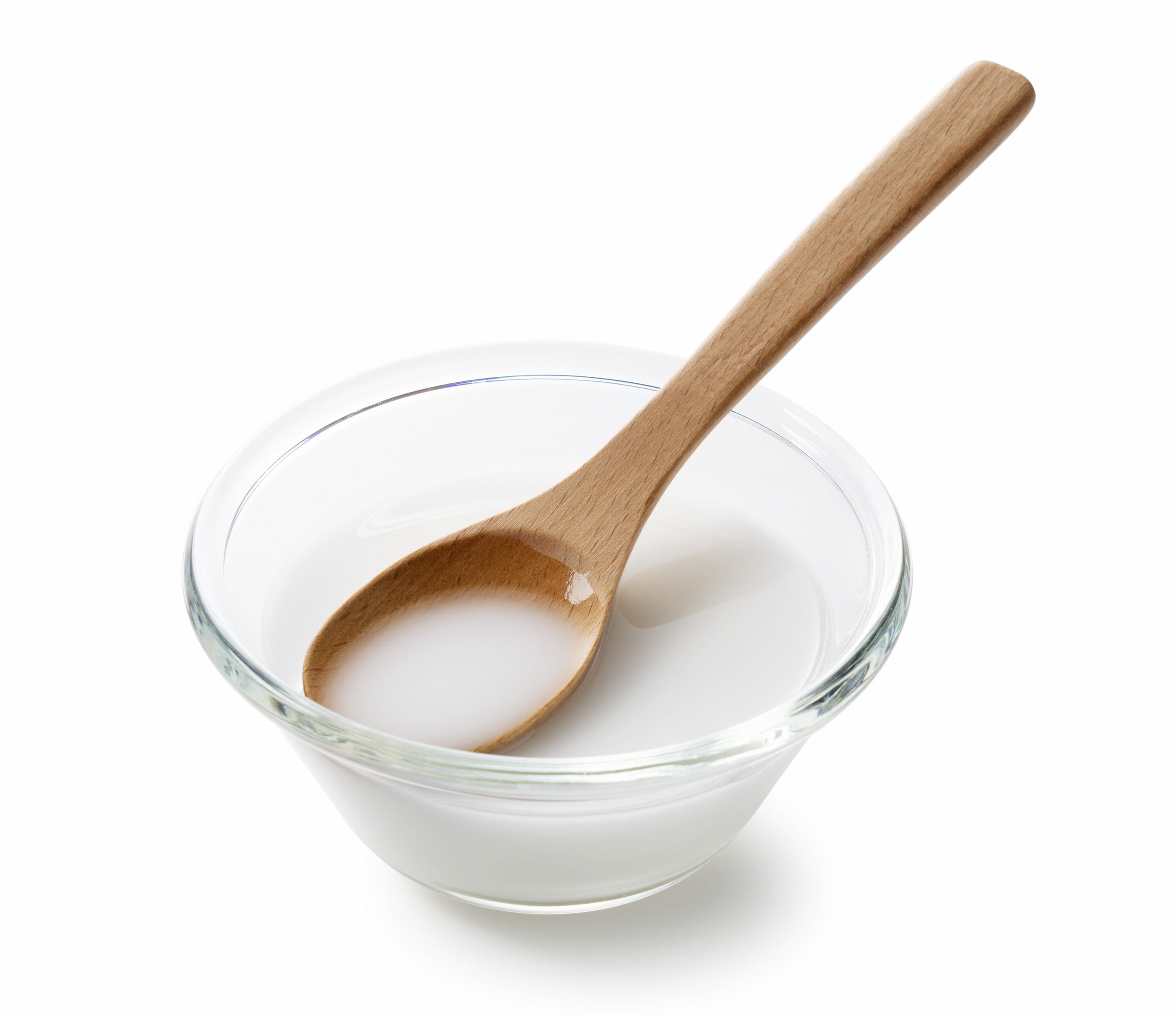 tapioca starch slurry in a glass bowl on a white background