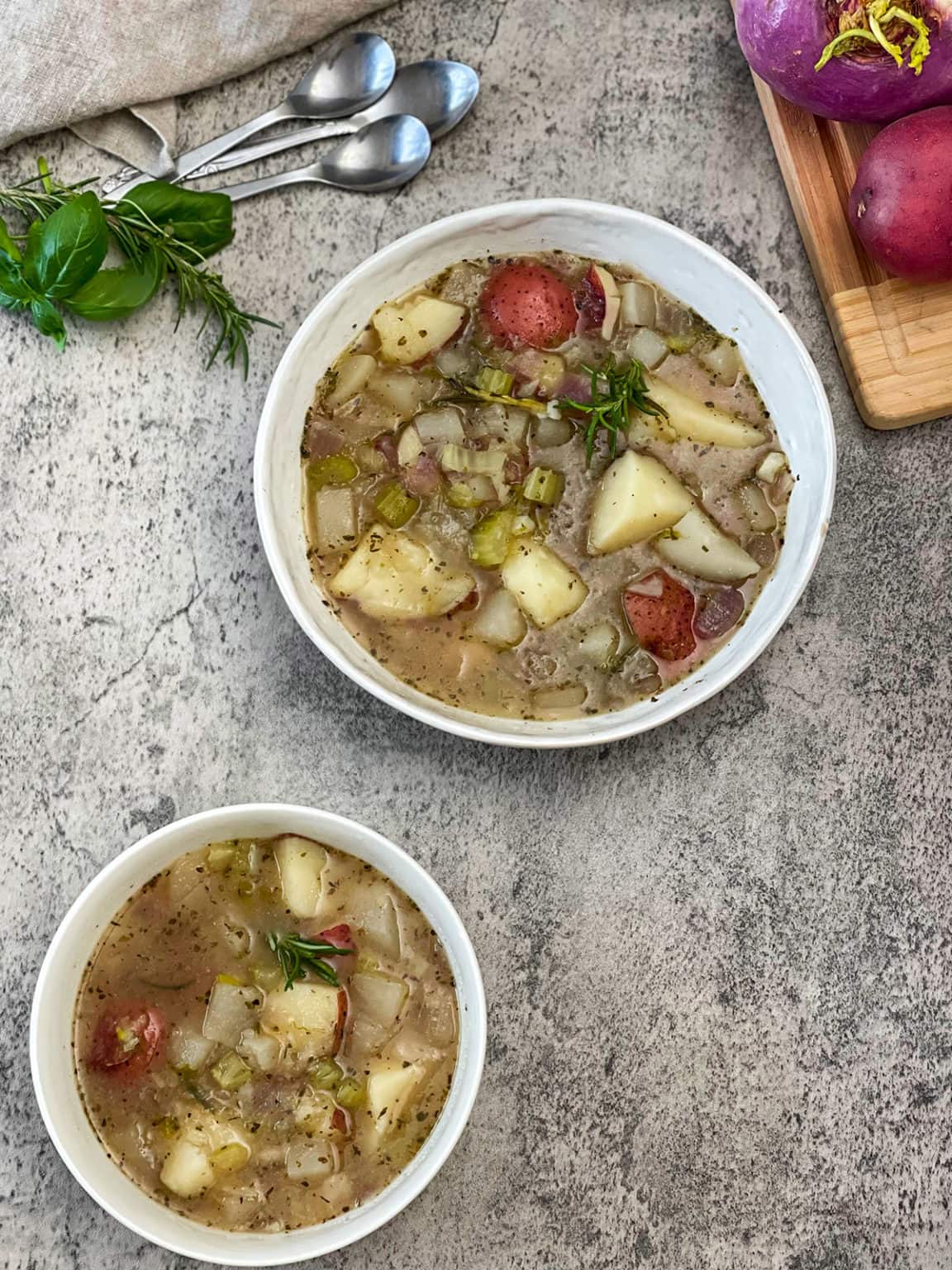 Turnip and Potato Soup Healthier Steps