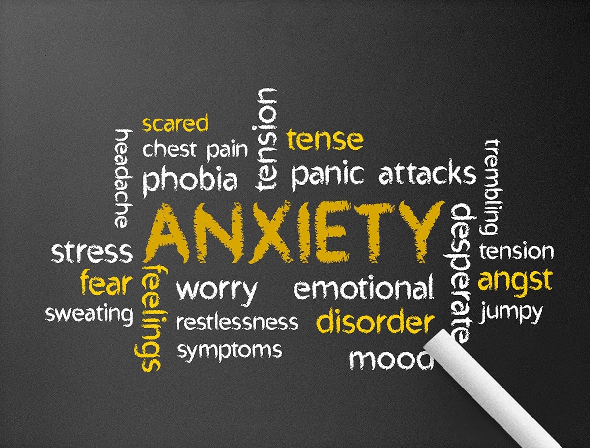 panic attack on black background