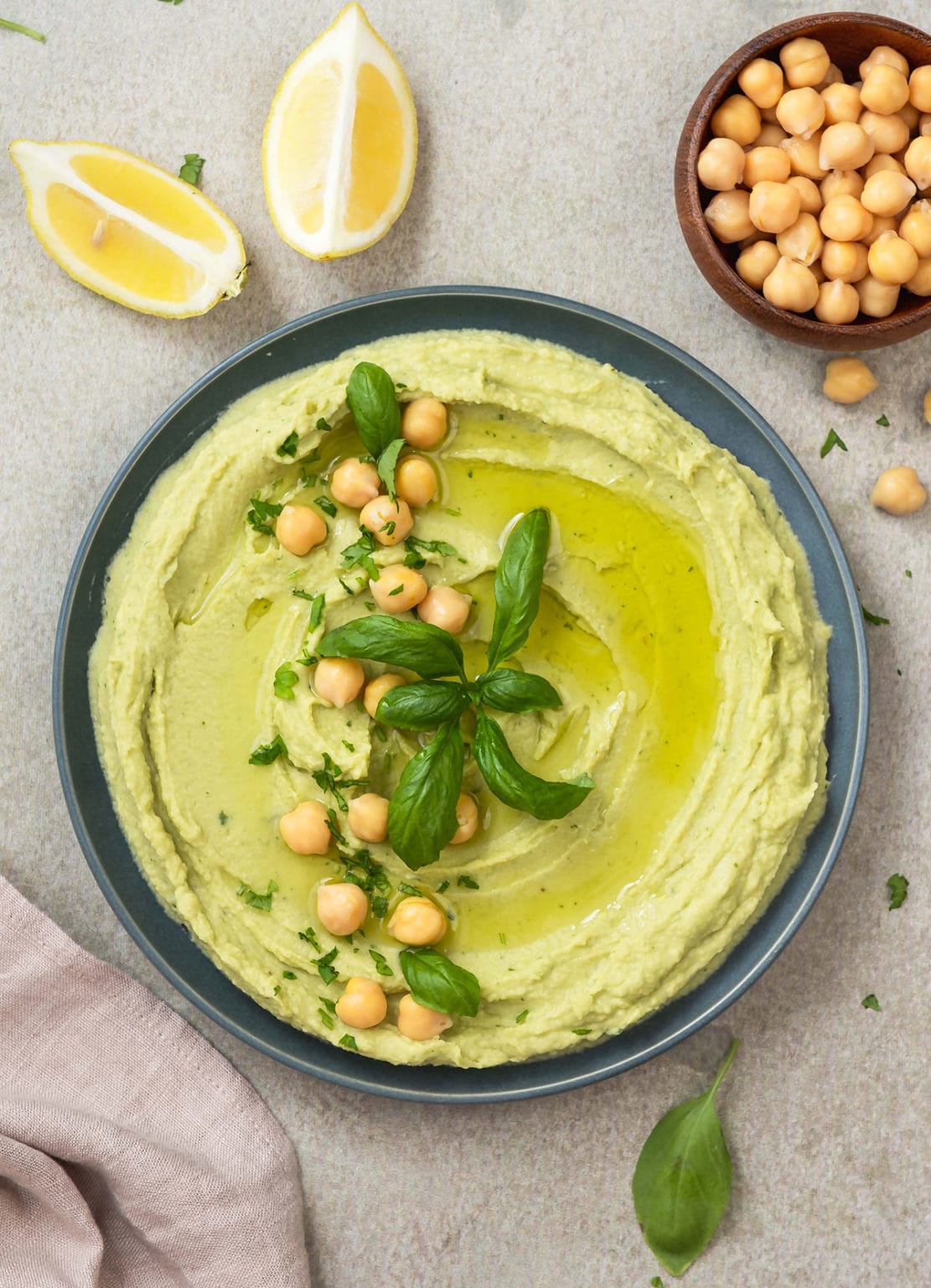 Basil Hummus Healthier Steps