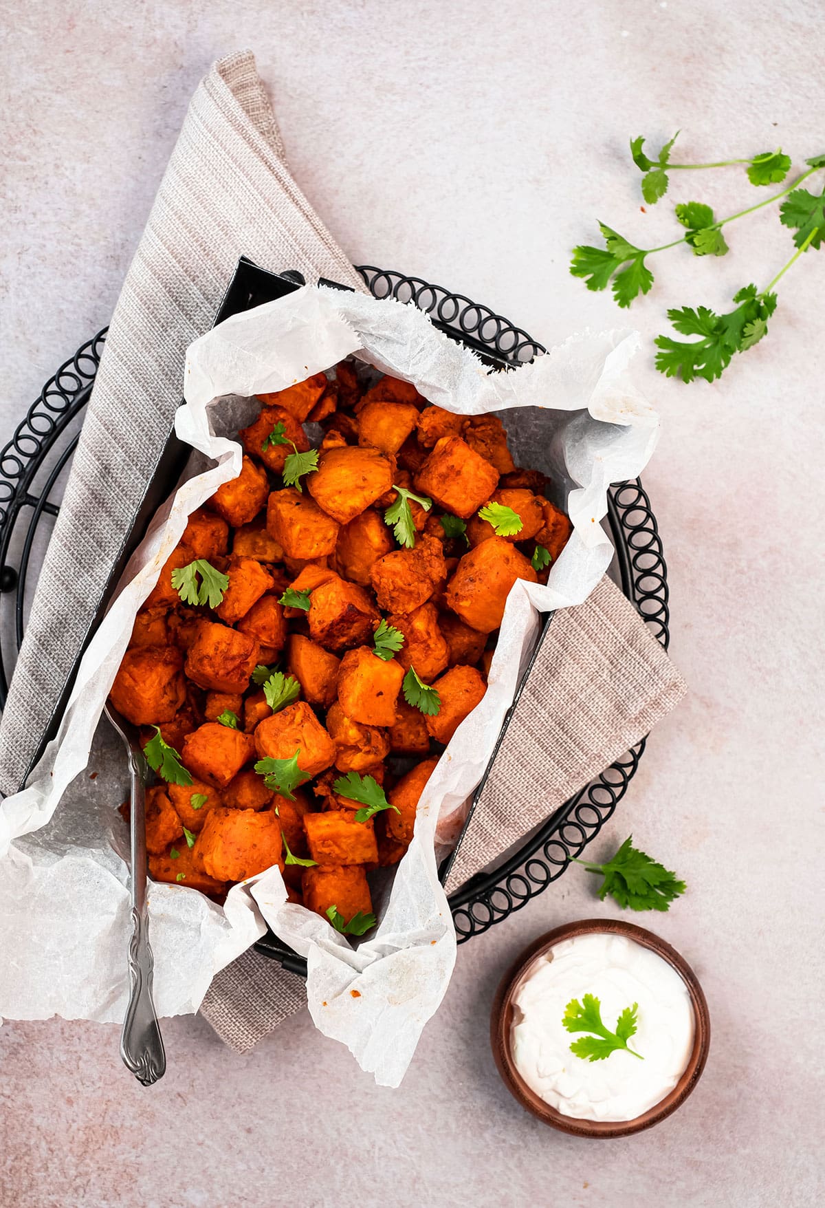 Mexican Roasted Sweet Potato Cubes (Vegan) - Easy Peasy Foodie