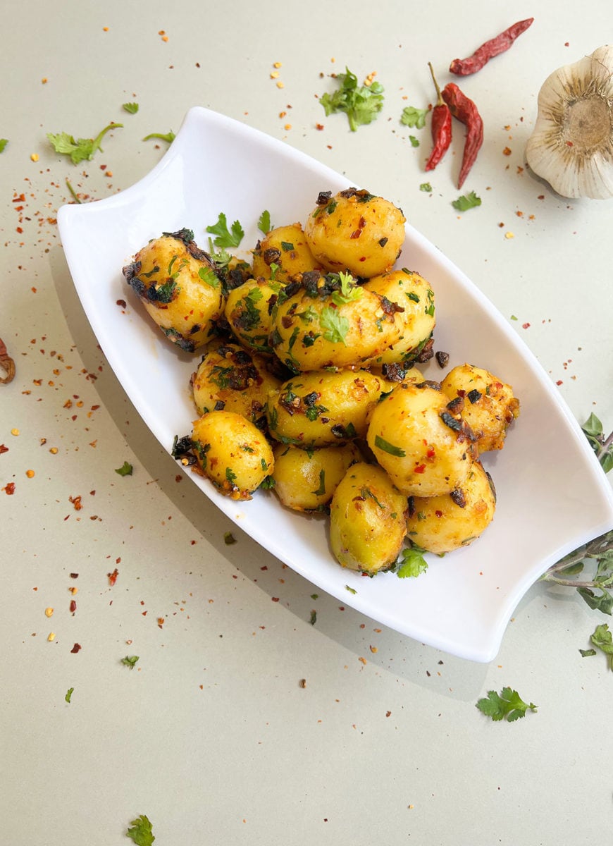 Maple Garlic Potatoes - Healthier Steps