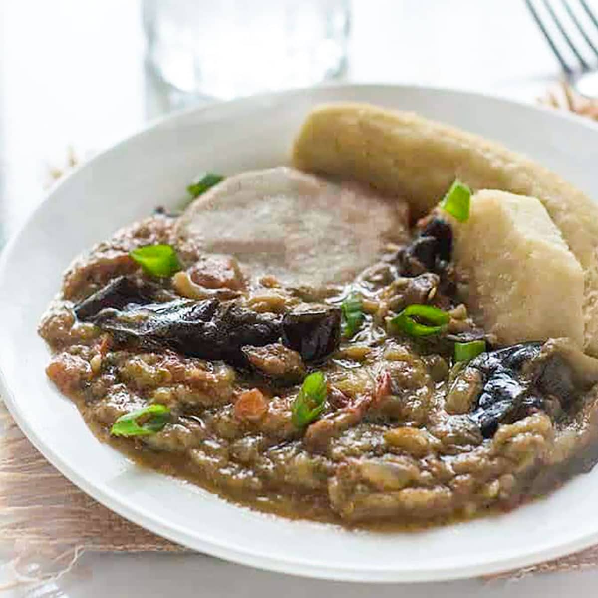 Jamaican rundown on a white plate